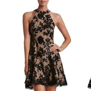 Women's Natural Abbie Sequined Lace Dress